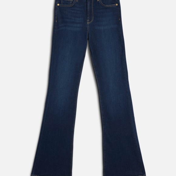 7 For All Mankind Highwaist Indigo Ali Slim Illusion Bootcut Flare Jeans Size 32 - Picture 11 of 11